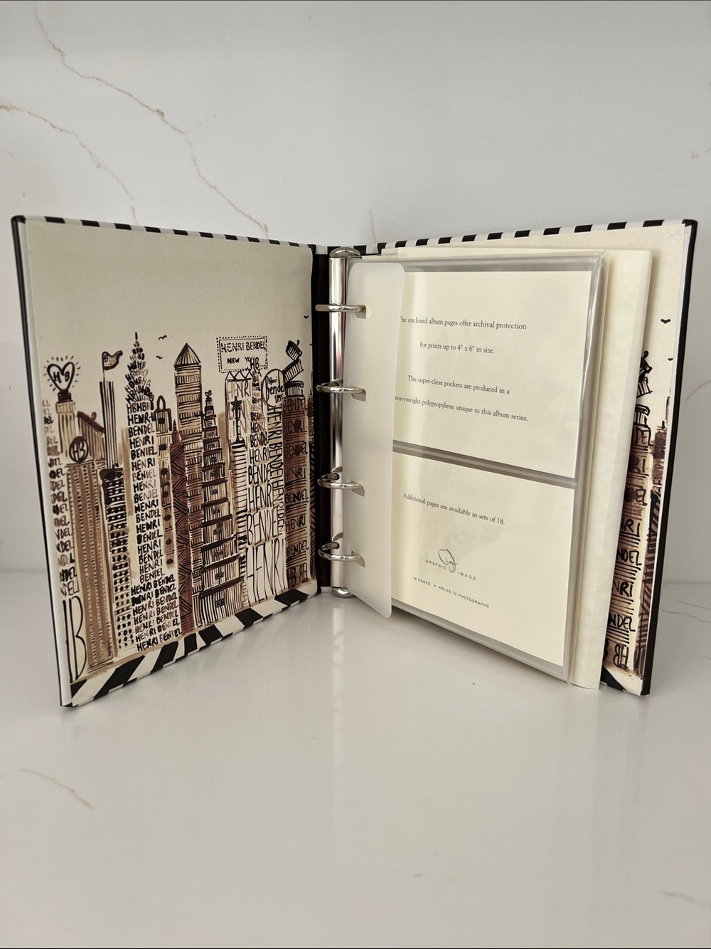NIB Henri Bendel Striped Photo Album